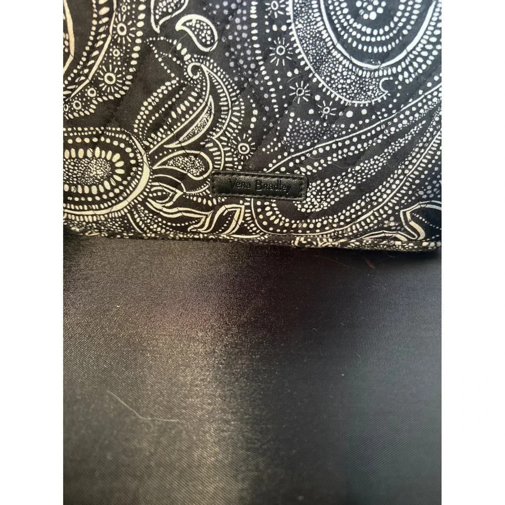 Vera Bradley Black & White Paisley Lunch Box Cooler‎ Bag Top Handle Strap